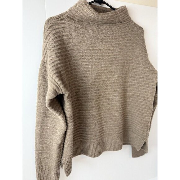 Madewell Wool‎ Belmont Donegal Mockneck Sweater Cozy Brown Sz S - Picture 3 of 5